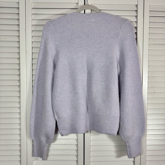 Madewell Melwood Square Neck Wool Blend Sweater in Coziest Yarn Lilac Small - Picture 7 of 10